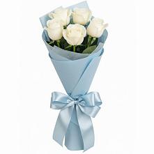 Букет 5 Белых роз Проуд в Кузнецке