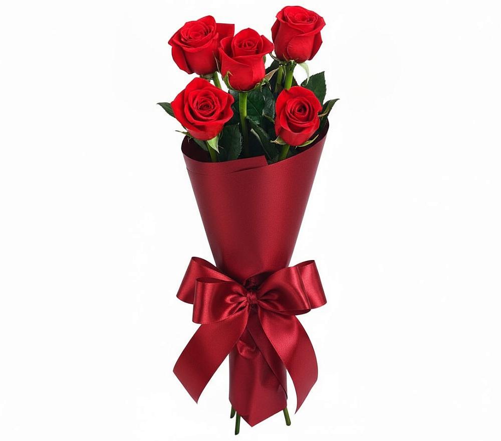 Букет 5 Красных роз Эдлесс Лав в Кузнецке