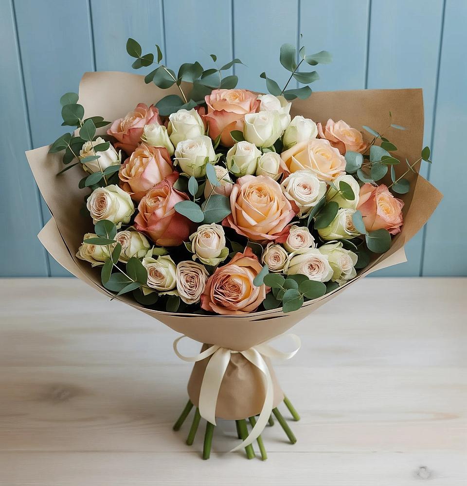 Букет цветов из: Альстромерии и Розы в Кузнецке