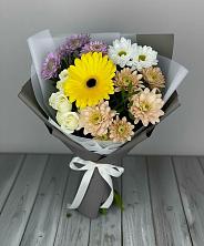 Букет цветов из:  Розы, Герберы и Хризантемы в Кузнецке