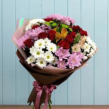 Букет цветов из:  Розы, Хризантемы и Альстромерии в Кузнецке