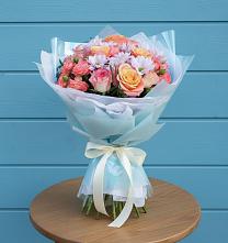 Букет цветов из:  Хризантемы и Розы в Кузнецке